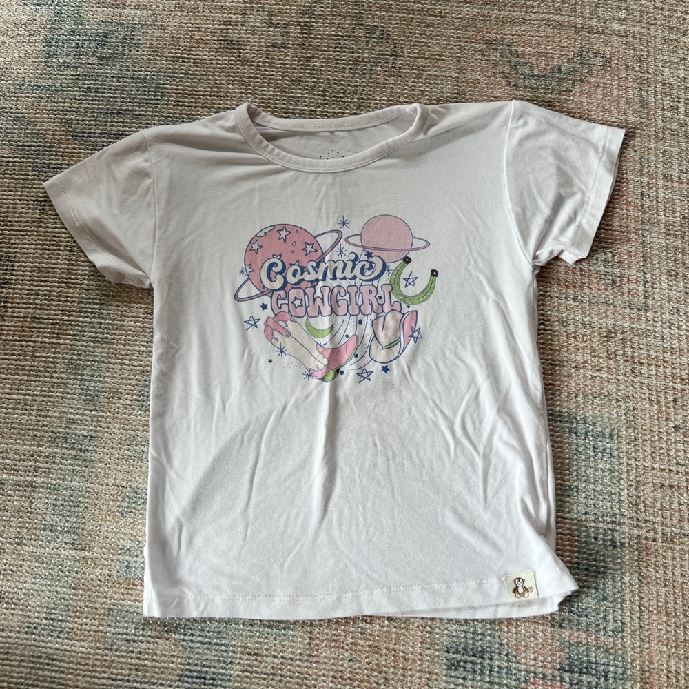 Monkeeroos 5T Cosmic Cowgirl Bamboo Graphic Tee